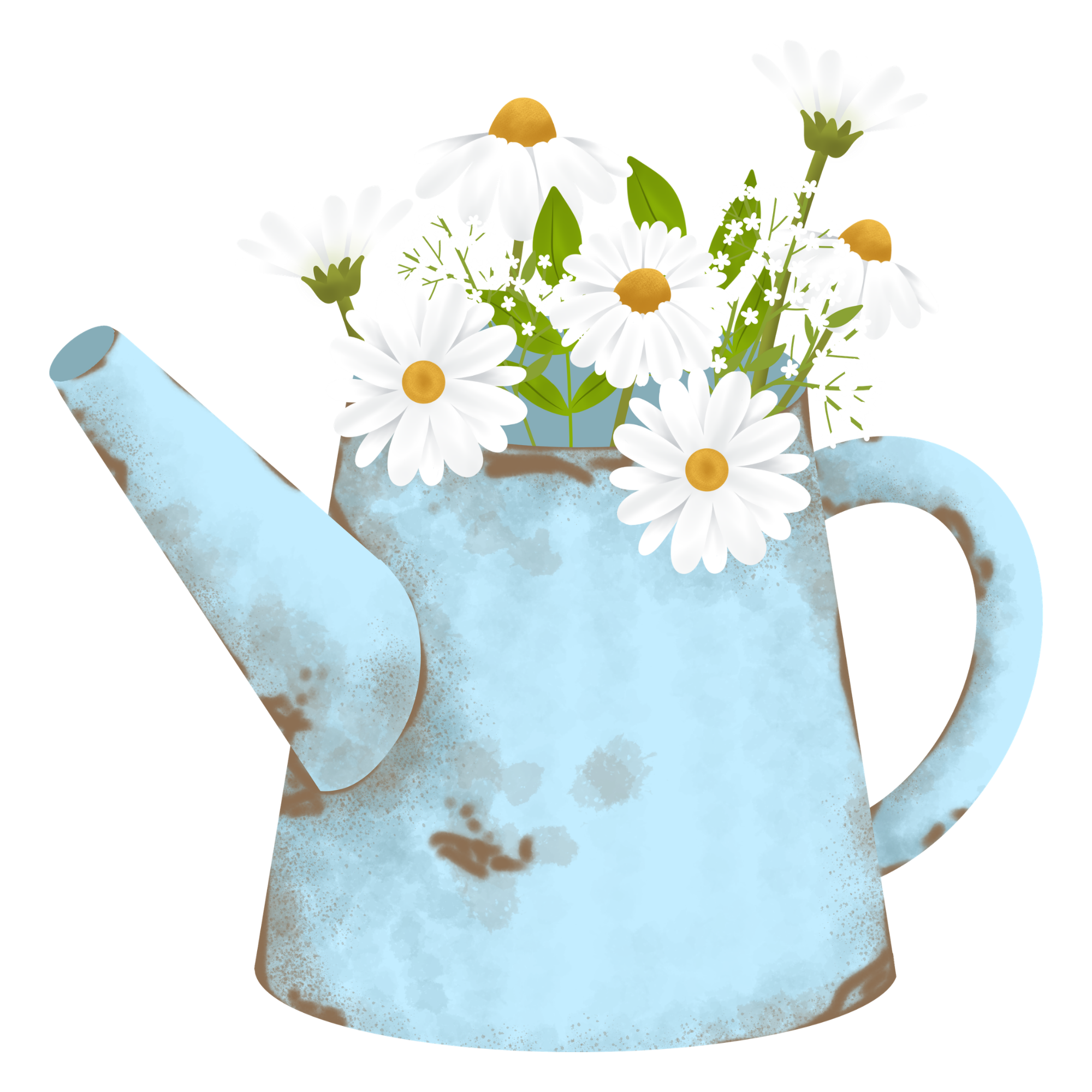 Flower with watering can illustration