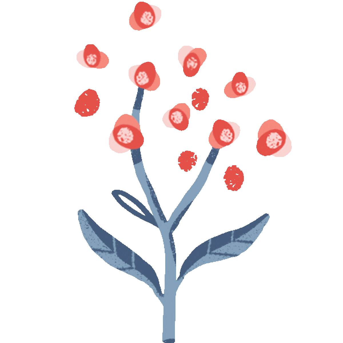 Animated red flower illustration